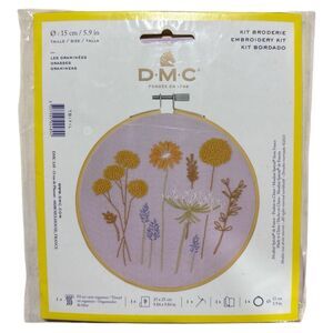 DMC Embroidery Kit “Grasses” Floral Botanical Design 5.9” Hoop Craft NEW